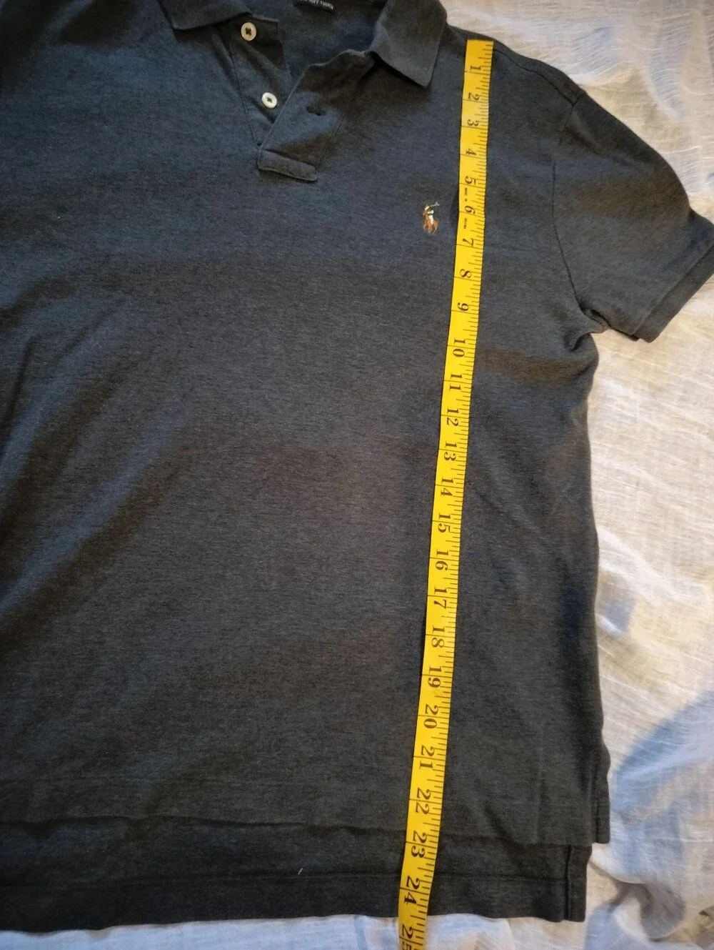 EUC Polo by Ralph Lauren Charcoal Gray Large Polo Pony Logo 100% Cotton - Small
